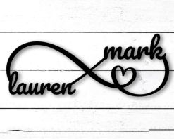 Personalized Couple Name Infinity Heart Metal Sign Wedding Gift TMS1766