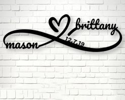 Personalized Couple Name Infinity Heart Metal Sign Wedding Gift TMS1767