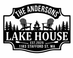 Personalized Custom Lake House Metal Sign Family Name Outdoor TMS1752