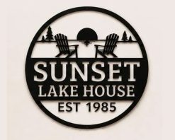 Personalized Custom Lake House Metal Sign Family Name Outdoor TMS1781