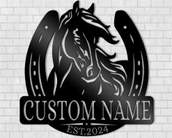 Personalized Horse Metal Sign Custom Name Decor TMS1784