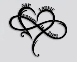 Personalized Infinity Heart Metal Sign Custom Couple Name Wedding Anniversary TMS1768