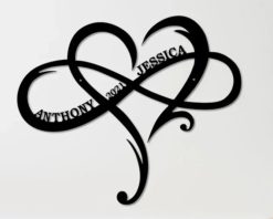 Personalized Infinity Heart Metal Sign Custom Couple Name Wedding Anniversary TMS1769