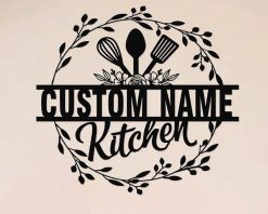 Personalized Kitchen Metal Sign Custom Name Wall Decor TMS1777