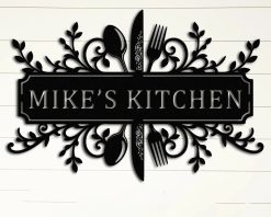 Personalized Kitchen Metal Sign Custom Name Wall Decor TMS1778