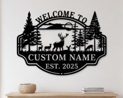 Personalized Welcome Metal Sign Custom Family Name TMS1748