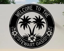 Personalized Welcome Metal Sign Front Door Decor TMS1749