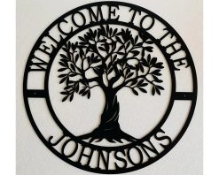 Personalized Welcome Metal Sign Front Door Decor TMS1750
