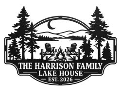 Personalized Custom Lake House Metal Sign Family Name Outdoor TMS1786