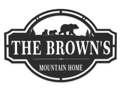 Personalized Metal Address Sign Bears Custom House Number Decor TMS1790