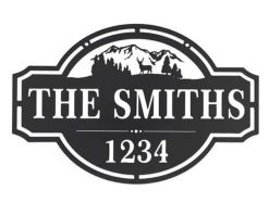Personalized Metal Address Sign Deer Custom House Number Decor TMS1789