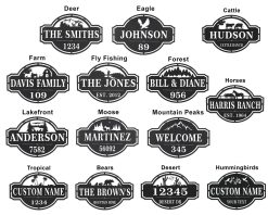 Alternative view of Personalized Metal Address Sign Bears Custom House Number Decor TMS1790