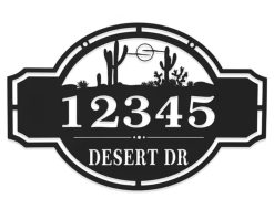 Personalized Metal Address Sign Desert Custom House Number Decor TMS1792
