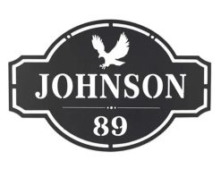 Personalized Metal Address Sign Eagle Custom House Number Decor TMS1793