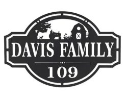 Personalized Metal Address Sign Farm Custom House Number Decor TMS1794