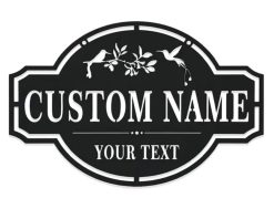 Personalized Metal Address Sign Hummingbird Custom House Number Decor TMS1798