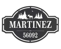 Personalized Metal Address Sign Moose Custom House Number Decor TMS1800